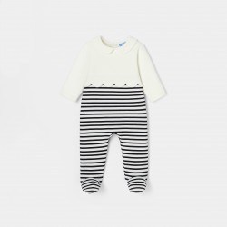 Baby girl striped footed pajamas