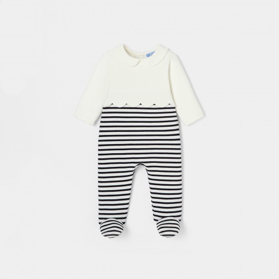 Baby girl striped footed pajamas