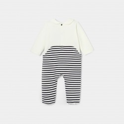 Baby girl striped footed pajamas