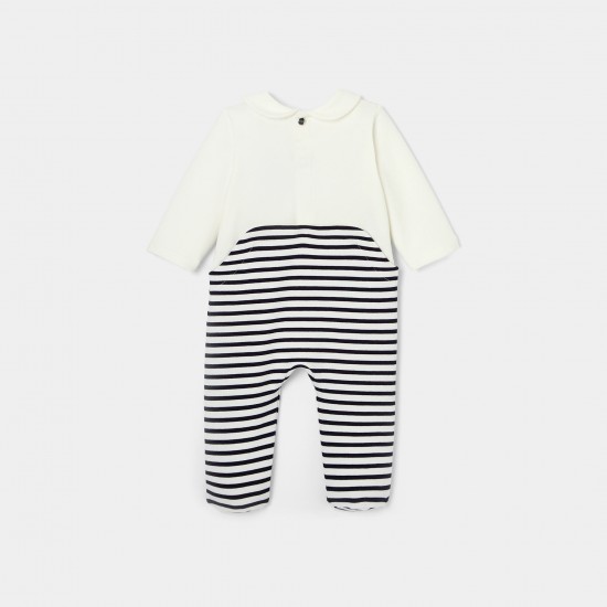 Baby girl striped footed pajamas