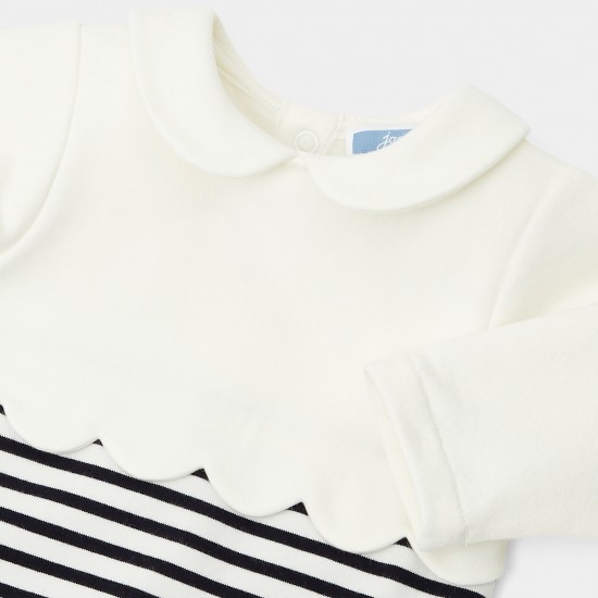 Baby girl striped footed pajamas