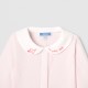 Baby girl footed pajamas with embroidered collar