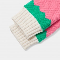 Girl color block mittens