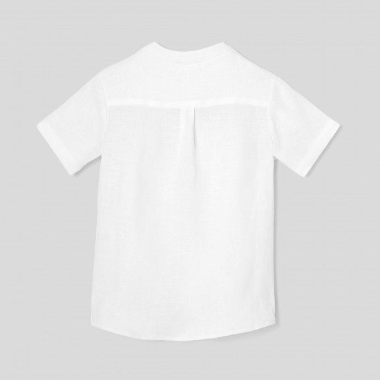 Linen shirt with Mandarin collar