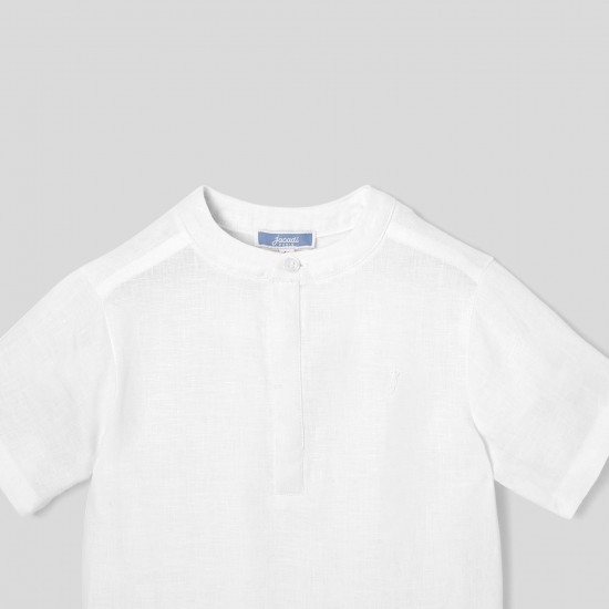 Linen shirt with Mandarin collar