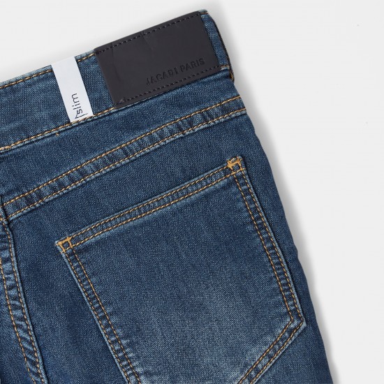 Boy denim-style fleece pants