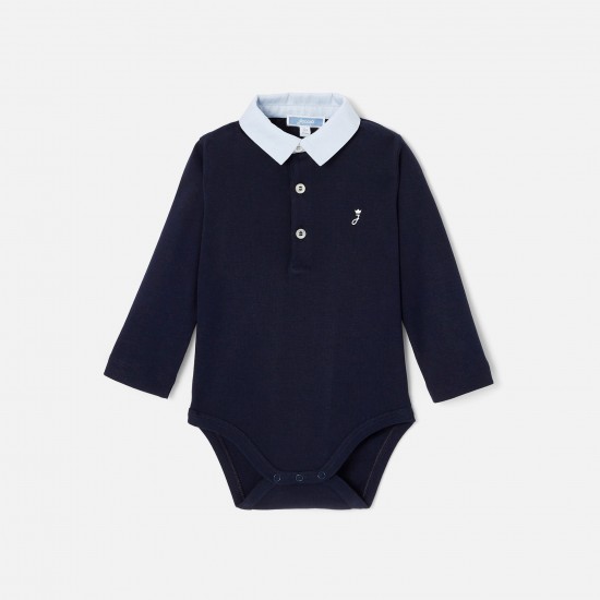 Toddler boy bodysuit with Oxford collar