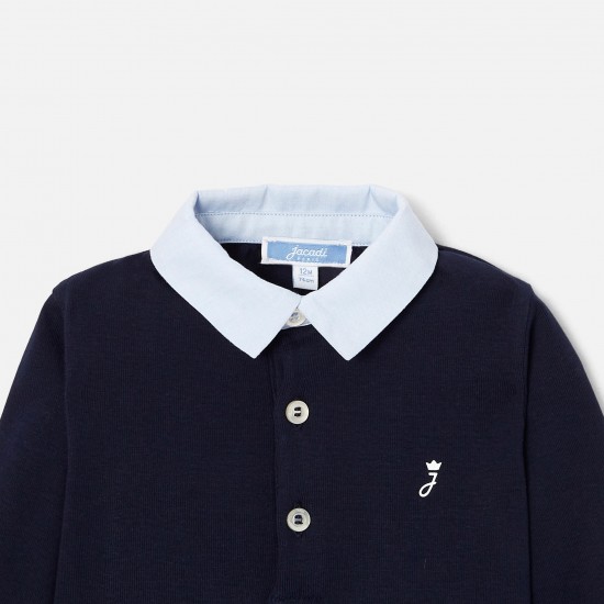 Toddler boy bodysuit with Oxford collar