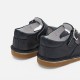 Unisex smooth leather T-strap shoes