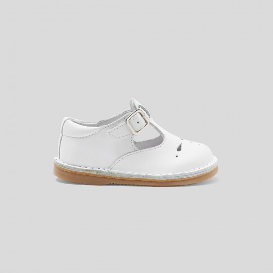 Unisex smooth leather T-strap shoes