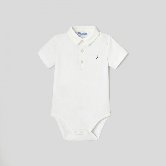Toddler boy bodysuit with Oxford collar