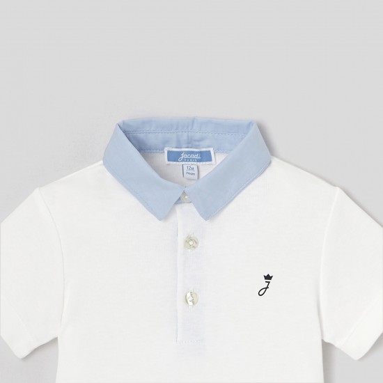 Toddler boy bodysuit with Oxford collar