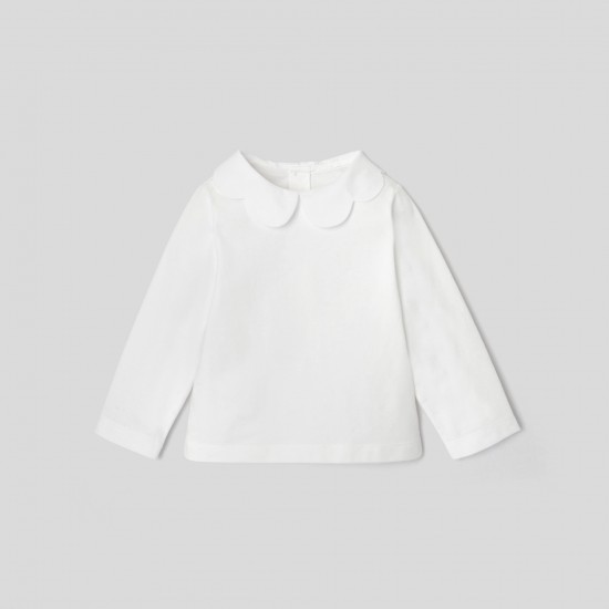 Toddler girl T-shirt with petal collar