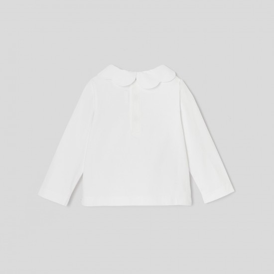 Toddler girl T-shirt with petal collar