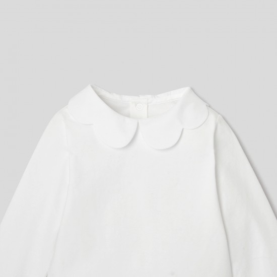 Toddler girl T-shirt with petal collar