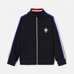 Boy cardigan with high collar