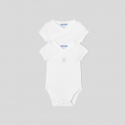 Set of 2 short-sleeved baby bodysuits