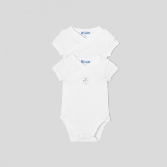 Set of 2 short-sleeved baby bodysuits