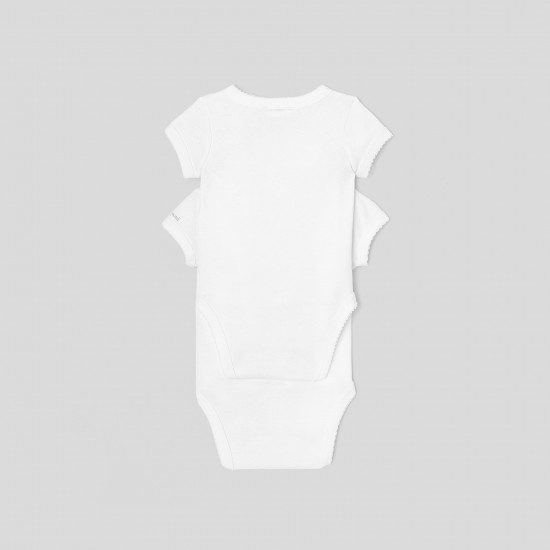 Set of 2 short-sleeved baby bodysuits