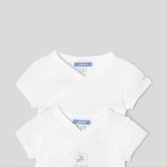 Set of 2 short-sleeved baby bodysuits
