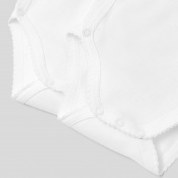 Set of 2 short-sleeved baby bodysuits