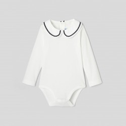 Baby girl decorative neckline bodysuit