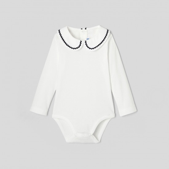 Baby girl decorative neckline bodysuit