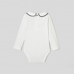 Baby girl decorative neckline bodysuit