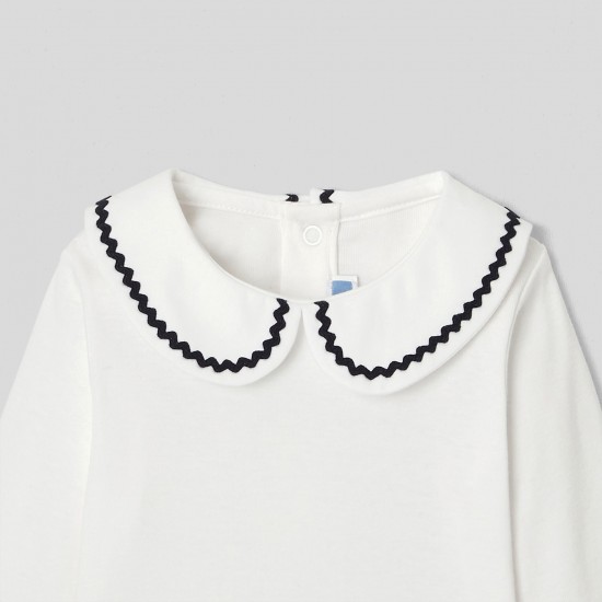 Baby girl decorative neckline bodysuit