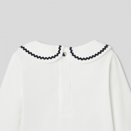 Baby girl decorative neckline bodysuit