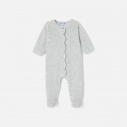 Baby girl boucle knit velour pajamas