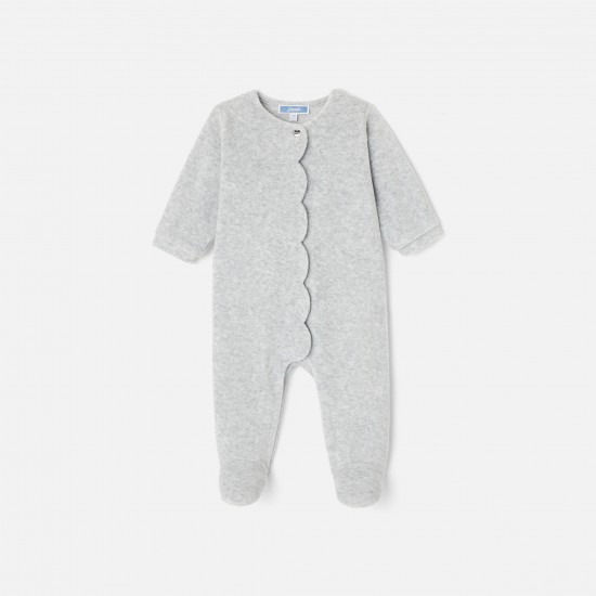 Baby girl boucle knit velour pajamas