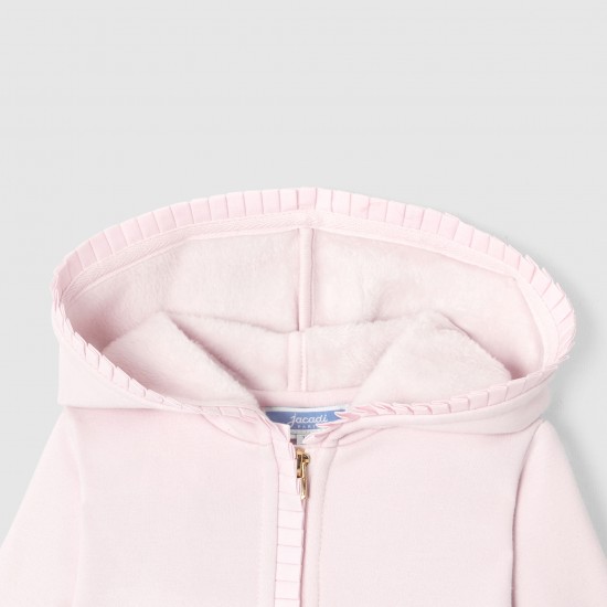 Baby girl zip-up fleece cardigan