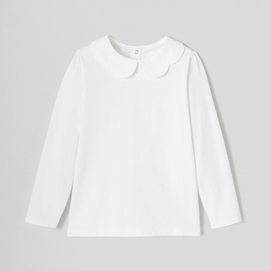 Girl tee-shirt with petal collar Girl tee-shirt with petal collar