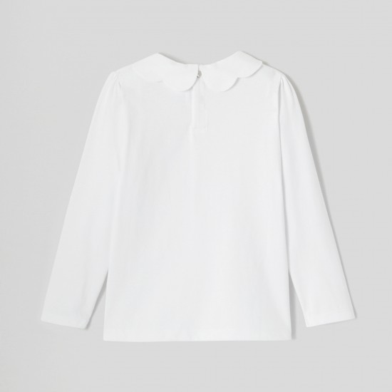 Girl tee-shirt with petal collar Girl tee-shirt with petal collar