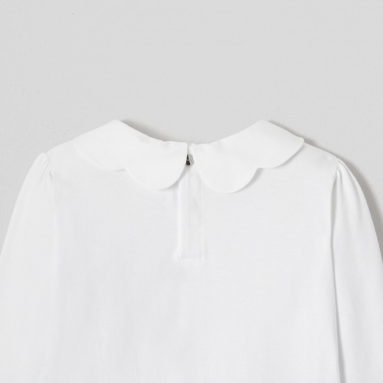Girl tee-shirt with petal collar Girl tee-shirt with petal collar