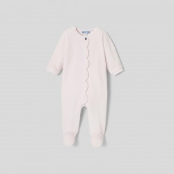Baby girl boucle knit velour pajamas