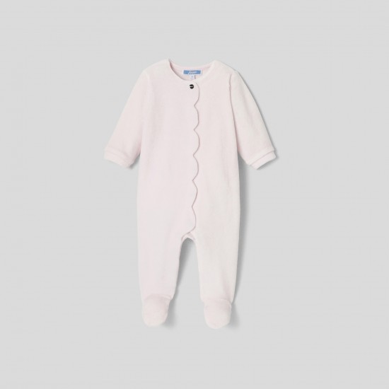 Baby girl boucle knit velour pajamas