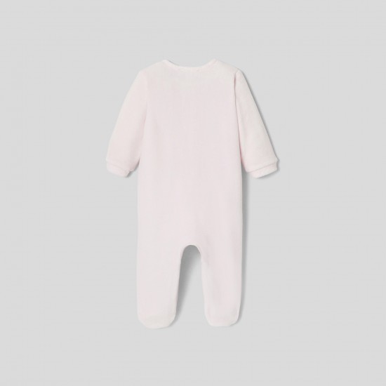 Baby girl boucle knit velour pajamas