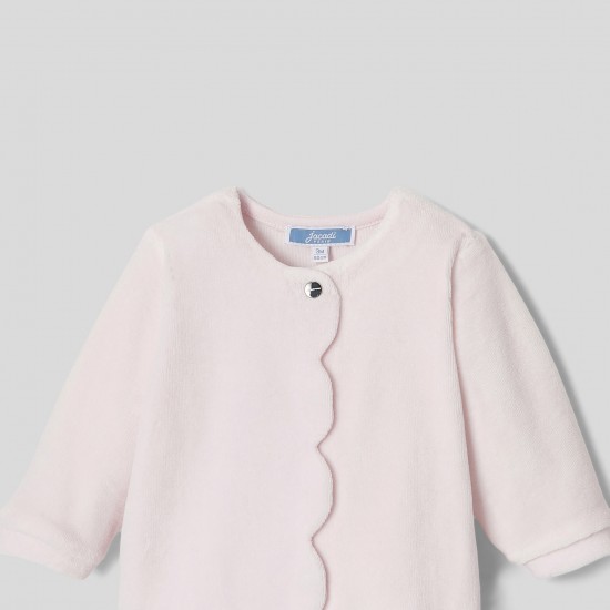 Baby girl boucle knit velour pajamas