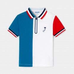 Boy color block polo shirt