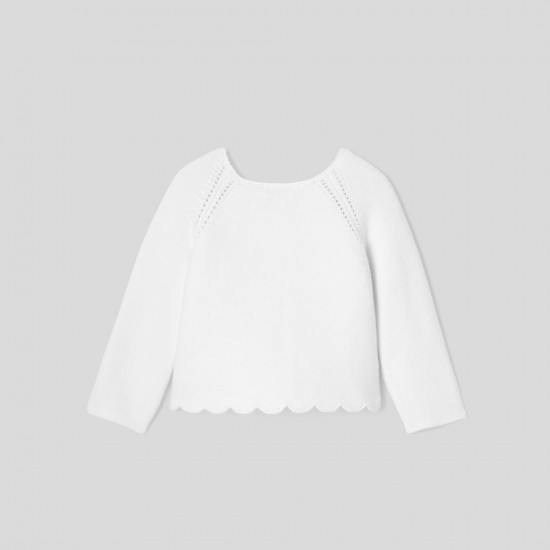 Baby girl cardigan in garter stitch knit Baby girl cardigan in garter stitch knit