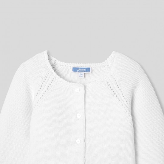 Baby girl cardigan in garter stitch knit Baby girl cardigan in garter stitch knit