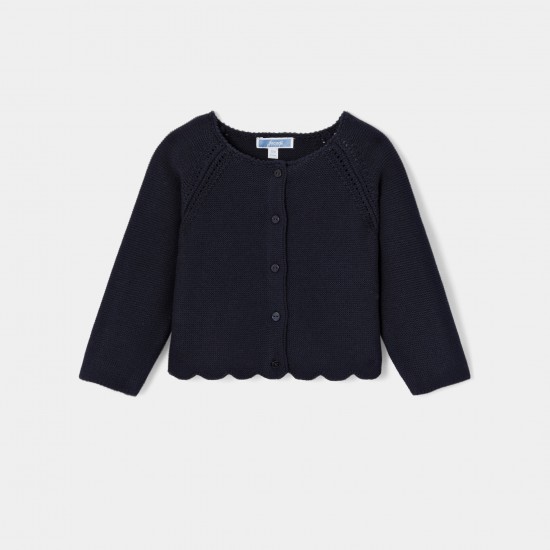 Baby girl cardigan in garter stitch knit Baby girl cardigan in garter stitch knit