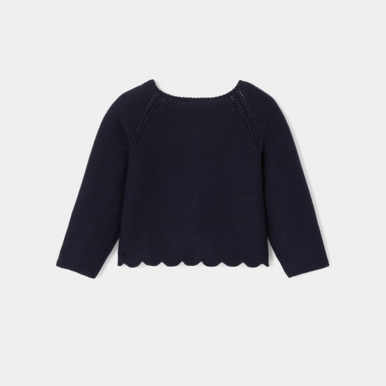 Baby girl cardigan in garter stitch knit Baby girl cardigan in garter stitch knit