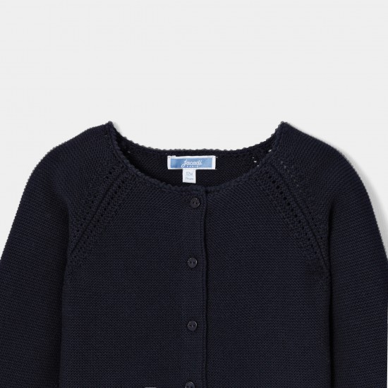 Baby girl cardigan in garter stitch knit Baby girl cardigan in garter stitch knit