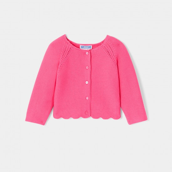 Baby girl cardigan in garter stitch knit Baby girl cardigan in garter stitch knit