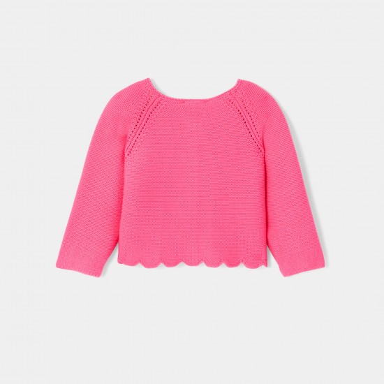 Baby girl cardigan in garter stitch knit Baby girl cardigan in garter stitch knit