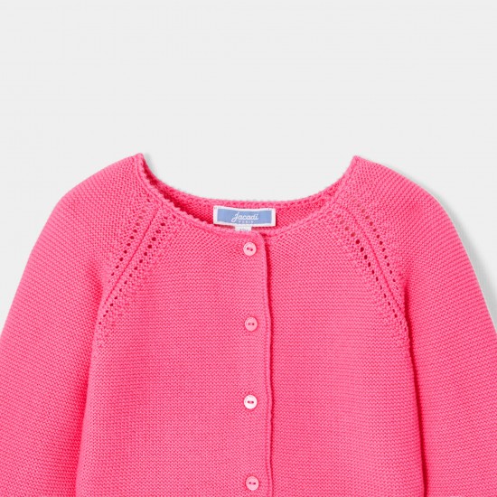 Baby girl cardigan in garter stitch knit Baby girl cardigan in garter stitch knit