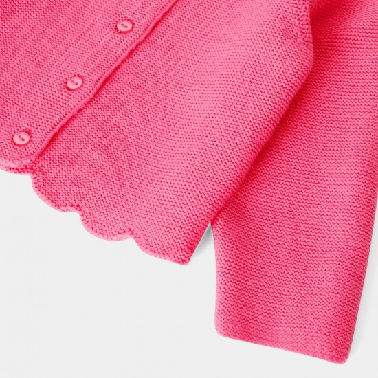 Baby girl cardigan in garter stitch knit Baby girl cardigan in garter stitch knit
